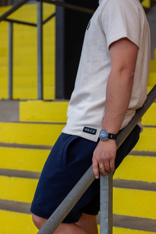 NAVY SWEATSHORTS - Who's ACE
