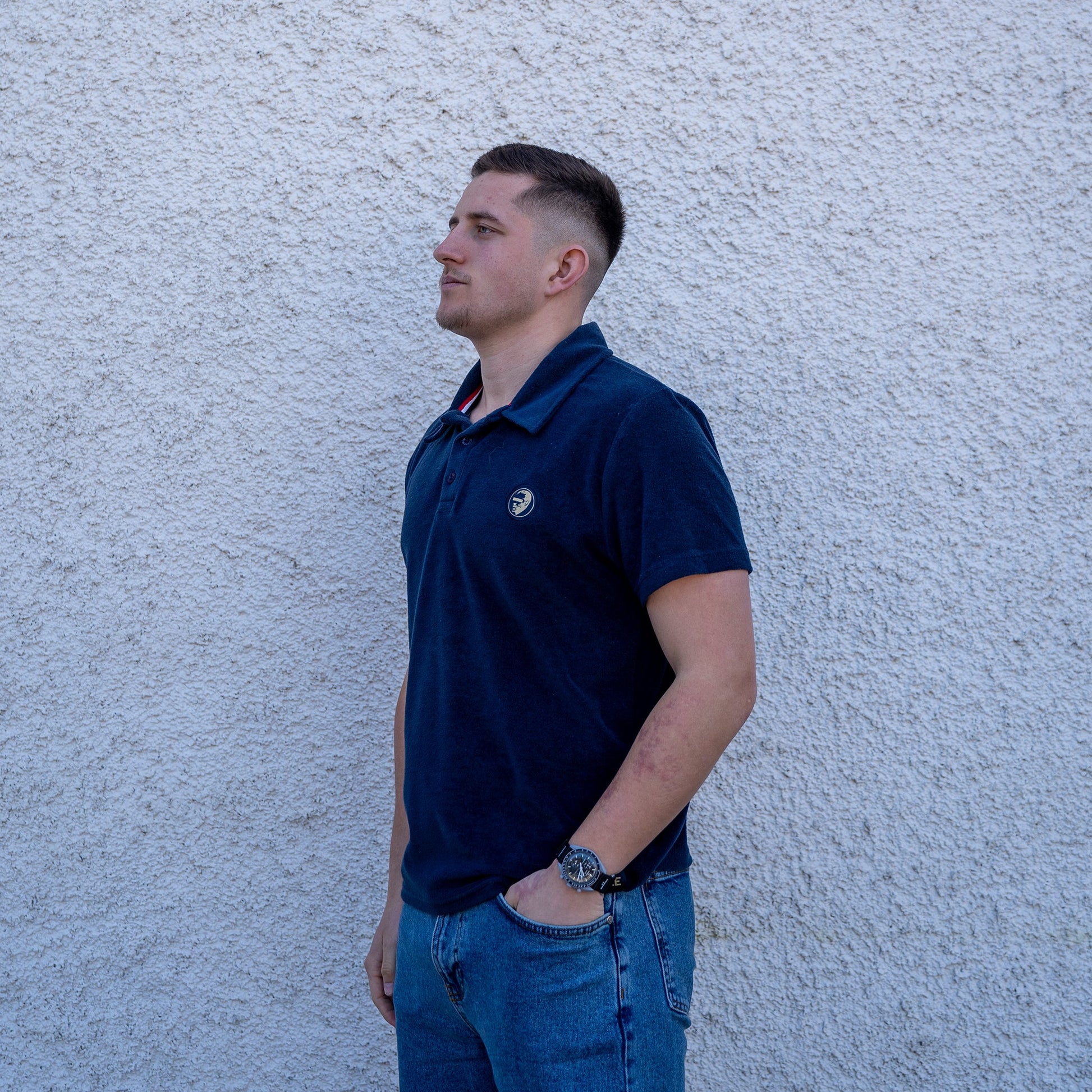 NAVY TERRY POLOSHIRT - Who's ACE