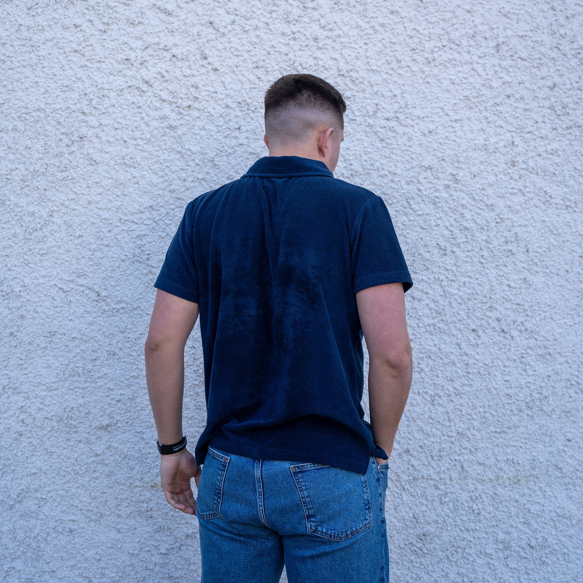 NAVY TERRY POLOSHIRT - Who's ACE