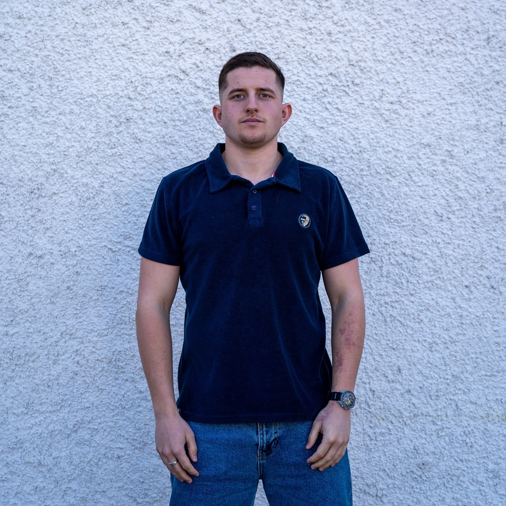 NAVY TERRY POLOSHIRT - Who's ACE