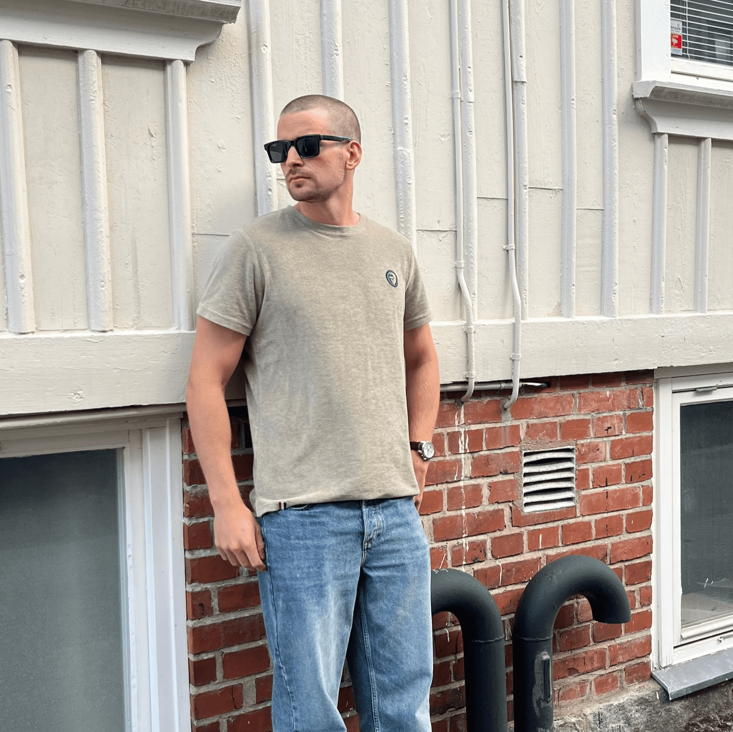 SLATE GREEN TERRY T - SHIRT - Who's ACE